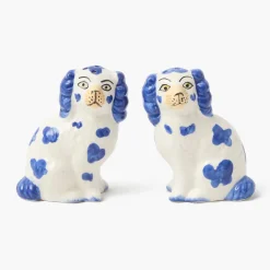 Blue Staffordshire Dog Salt & Pepper Shakers