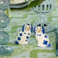 Blue Staffordshire Dog Salt & Pepper Shakers