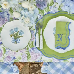 Blue Tulip Dinner & Starter Plates (Set of 8)