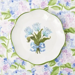 Blue Tulip Dinner & Starter Plates (Set of 8)