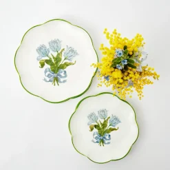 Blue Tulip Dinner & Starter Plates (Set of 8)