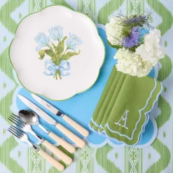 Blue Tulip Dinner & Starter Plates (Set of 8)
