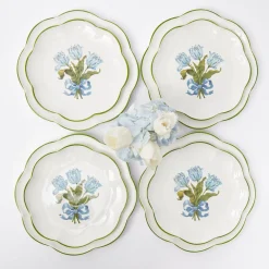 Blue Tulip Dinner & Starter Plates (Set of 8)