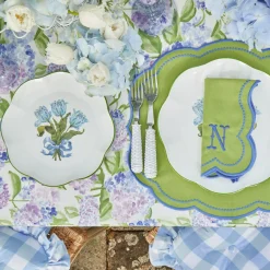 Blue Tulip Dinner & Starter Plates (Set of 8)