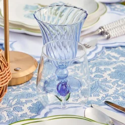 Blue Tulip Glasses (Set of 4)