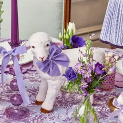Bo Peep Lambs with Purple Bows (Pair)