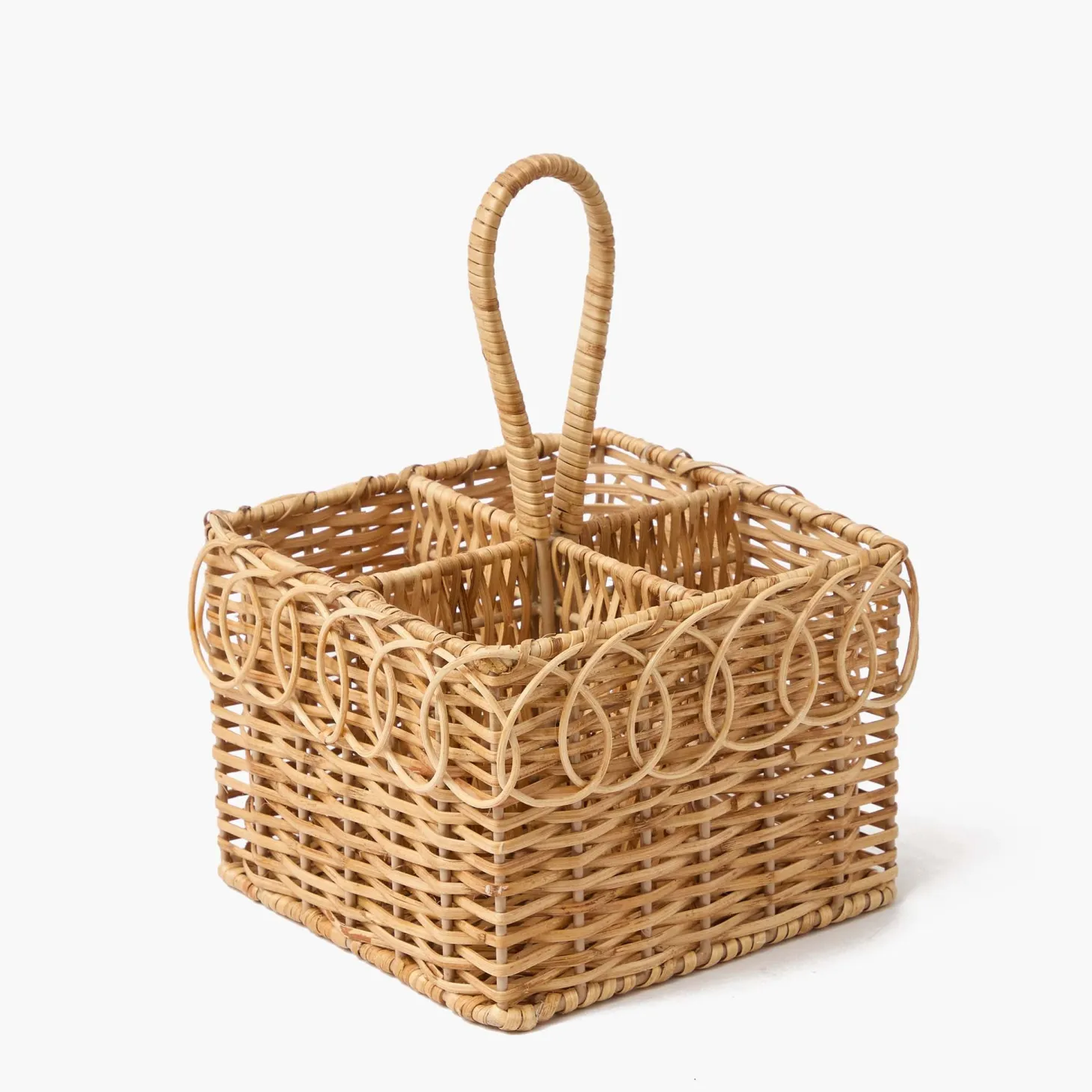 Braided Rattan Cutlery Basket