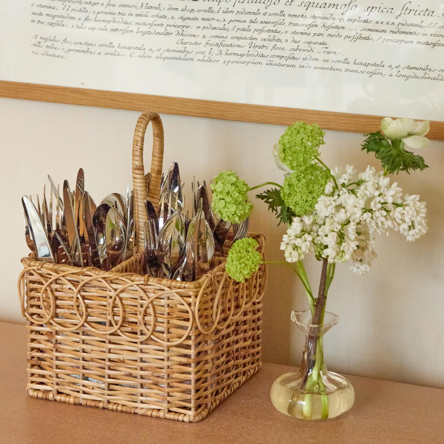 Braided Rattan Cutlery Basket