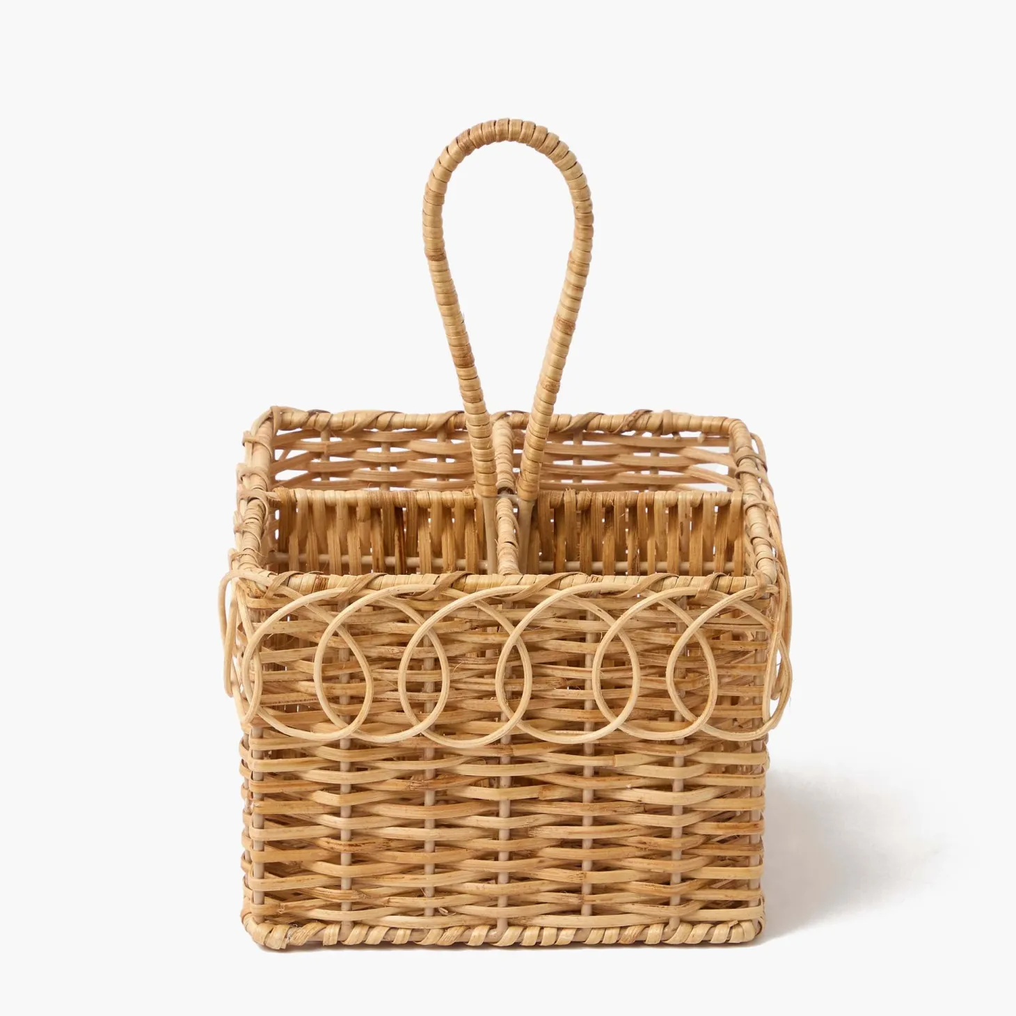 Braided Rattan Cutlery Basket