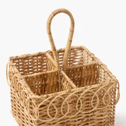 Braided Rattan Cutlery Basket