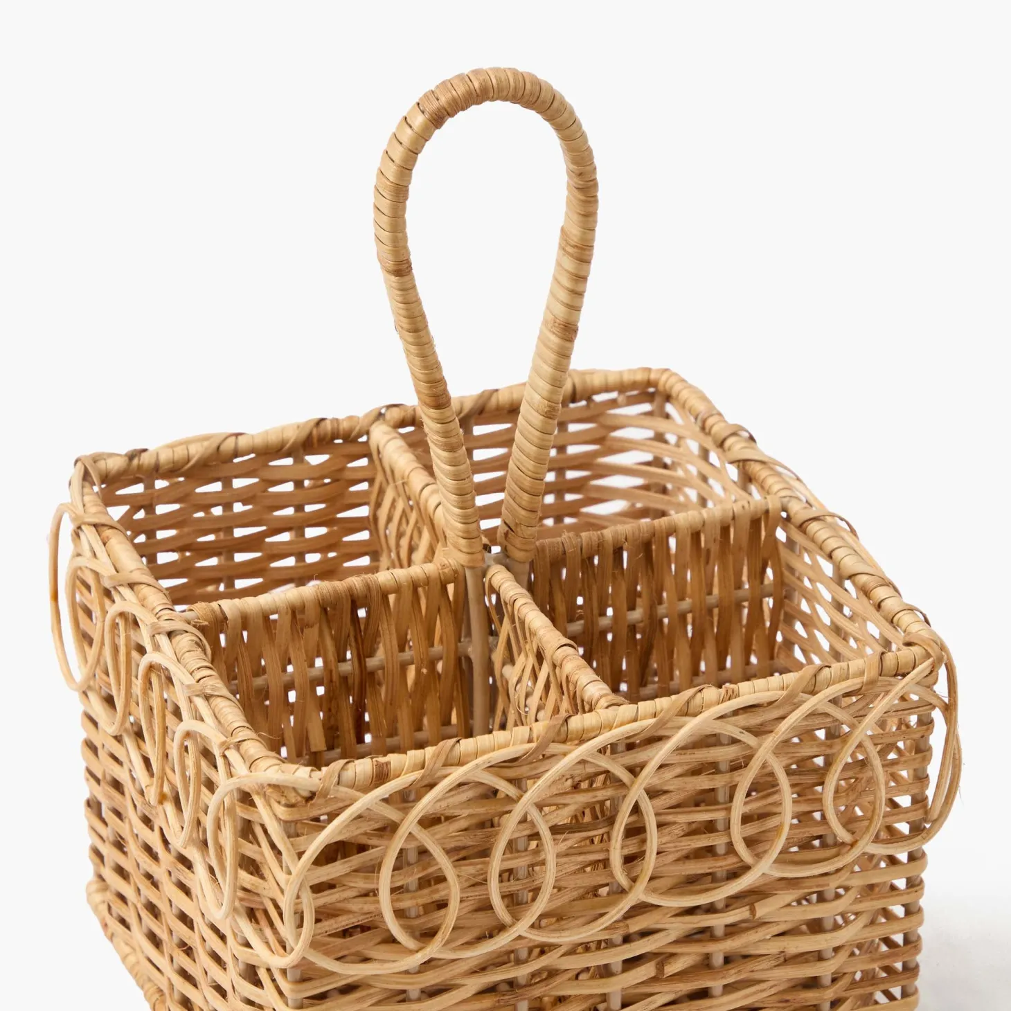 Braided Rattan Cutlery Basket