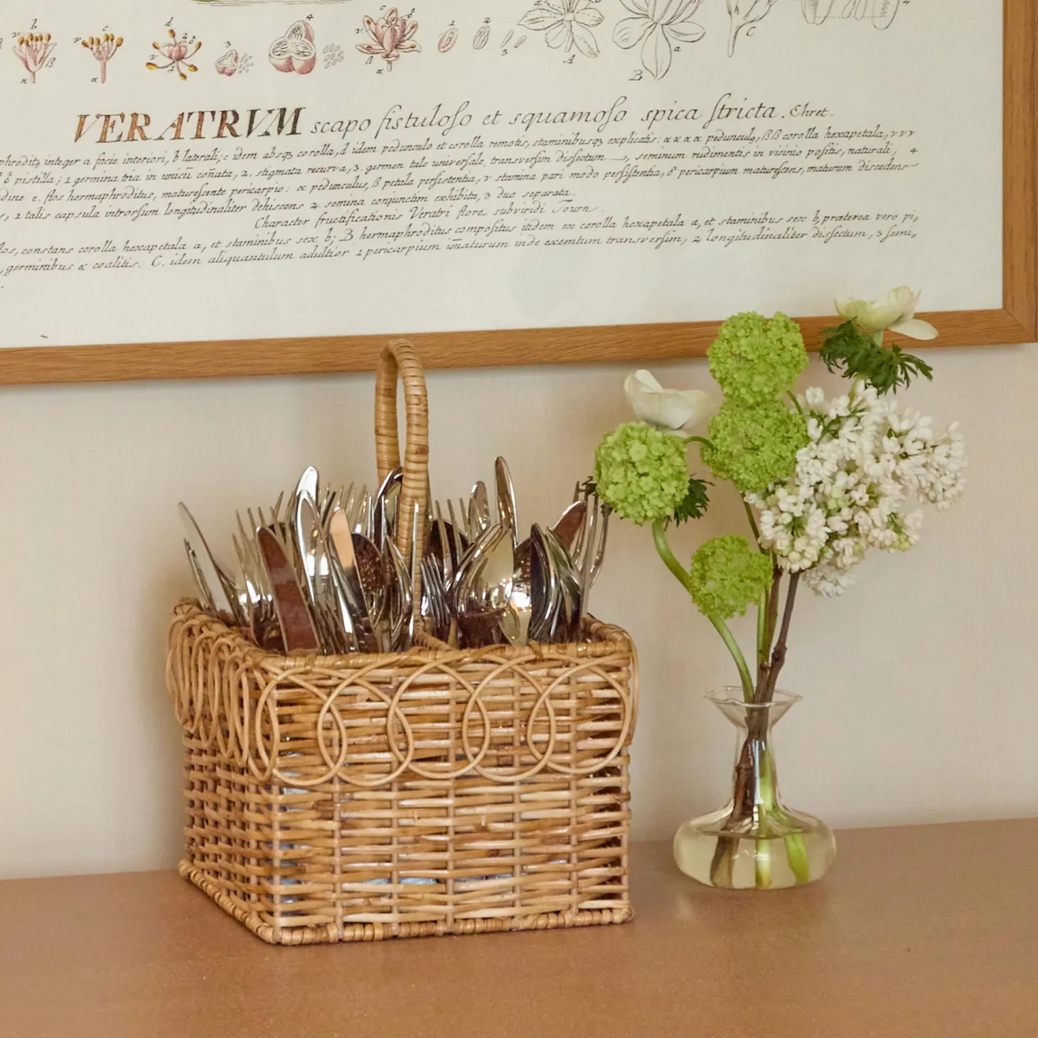 Braided Rattan Cutlery Basket
