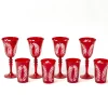 Brigitte Red Garland Engraved Glassware (Set of 8)