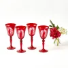 Brigitte Red Garland Engraved Wine Glass (Set of 4)