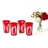 Brigitte Red Garland Engraved Water Glass (Set of 4)