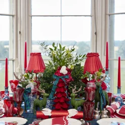 Burgundy Flocked Fir Tree (Pair)