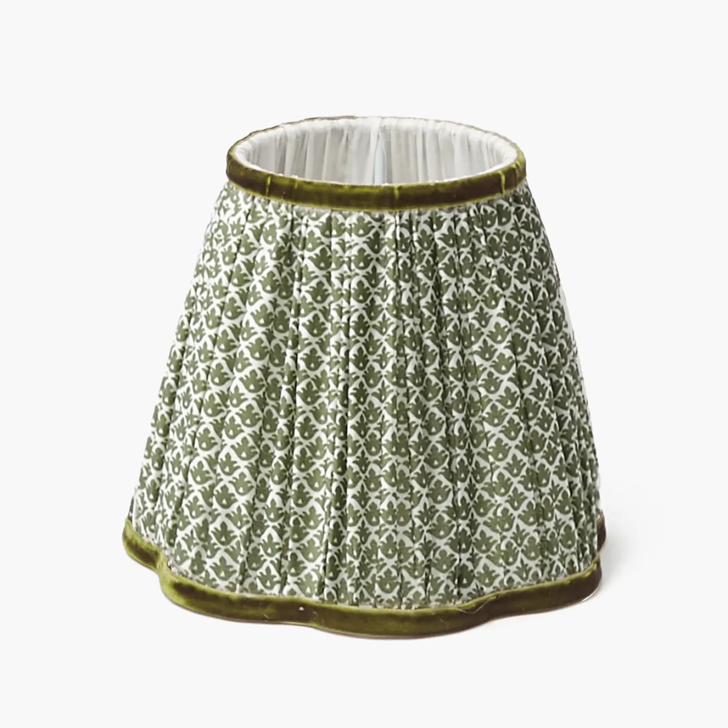 Burnt Bamboo Rechargeable Lamp with Olive Lotus Shade (18cm)