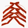 Burnt Orange Velvet Bows (Set of 4) - 20cm