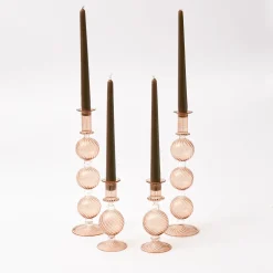 Camille Chestnut Candle Holders (Pair)