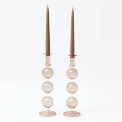 Camille Chestnut Candle Holders (Pair)