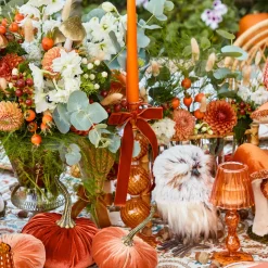 Camille Orange Candle Holder (Pair)