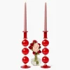 Camille Red Candle Holder (Pair)