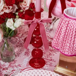 Camille Red Candle Holder (Pair)