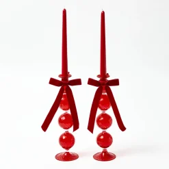 Camille Red Candle Holder (Pair)