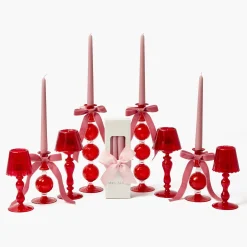 Camille Red Ribboned Candlescape (Pink)