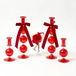 Camille Red Ribboned Candlescape