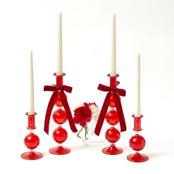 Camille Red Ribboned Candlescape