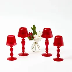 Camille Red Ribboned Candlescape