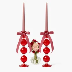Camille Red Ribboned Candle Set (Pink)