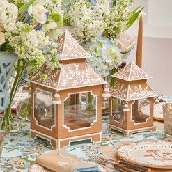 Caramel Chinoiserie Pagoda Lantern