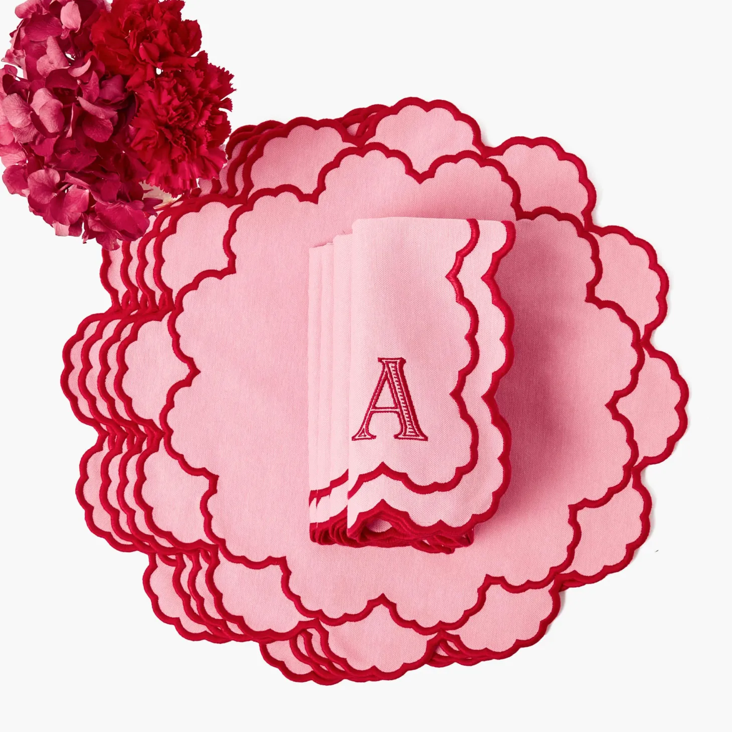 Carolina Pink Placemats & Napkins (Set of 4)