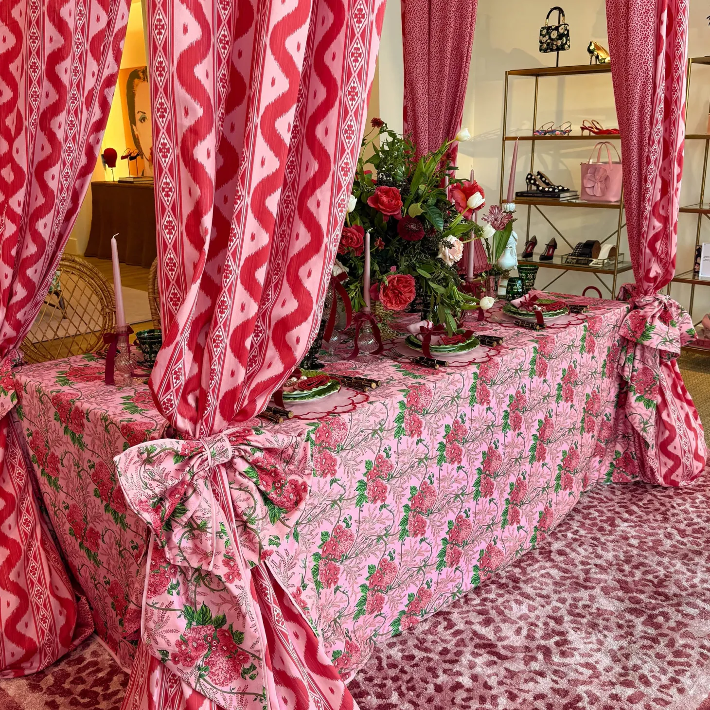 Carolina Pink Placemats & Napkins (Set of 4)