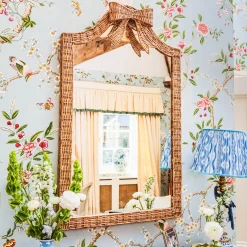 Celine Bow Rattan Mirror