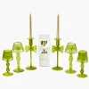 Celine Green Glass Bow Candlescape (Gold)