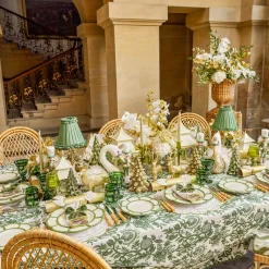Celine Green Glass Bow Candlescape (Gold)