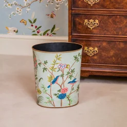 Chinoiserie Oval Tole Waste Paper Bin