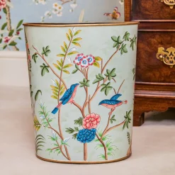 Chinoiserie Oval Tole Waste Paper Bin