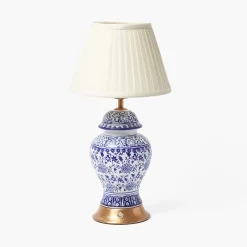 Chinoiserie Rechargeable Lamp & Cream Shade (22cm)
