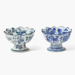 Chinoiserie Scalloped Nibble Bowls (Pair)