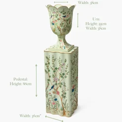 Chinoiserie Tole Urn & Pedestal