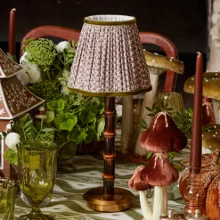 Chocolate & Olive Lotus Lampshade (18cm)