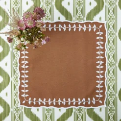 Chocolate Bow Laurel Napkins (Set of 4)