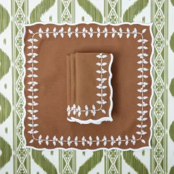 Chocolate Bow Laurel Napkins (Set of 4)