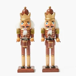 Chocolate Brown & Gold Nutcracker (Pair)