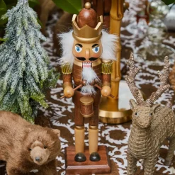 Chocolate Brown & Gold Nutcracker (Pair)