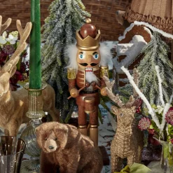 Chocolate Brown & Gold Nutcracker (Pair)
